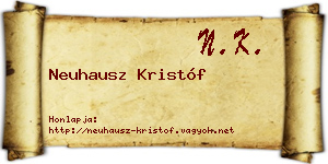 Neuhausz Kristóf névjegykártya